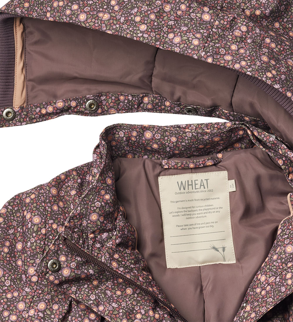 Wheat Winter Coat - Mimmi Tech - Eggplant Buttercups