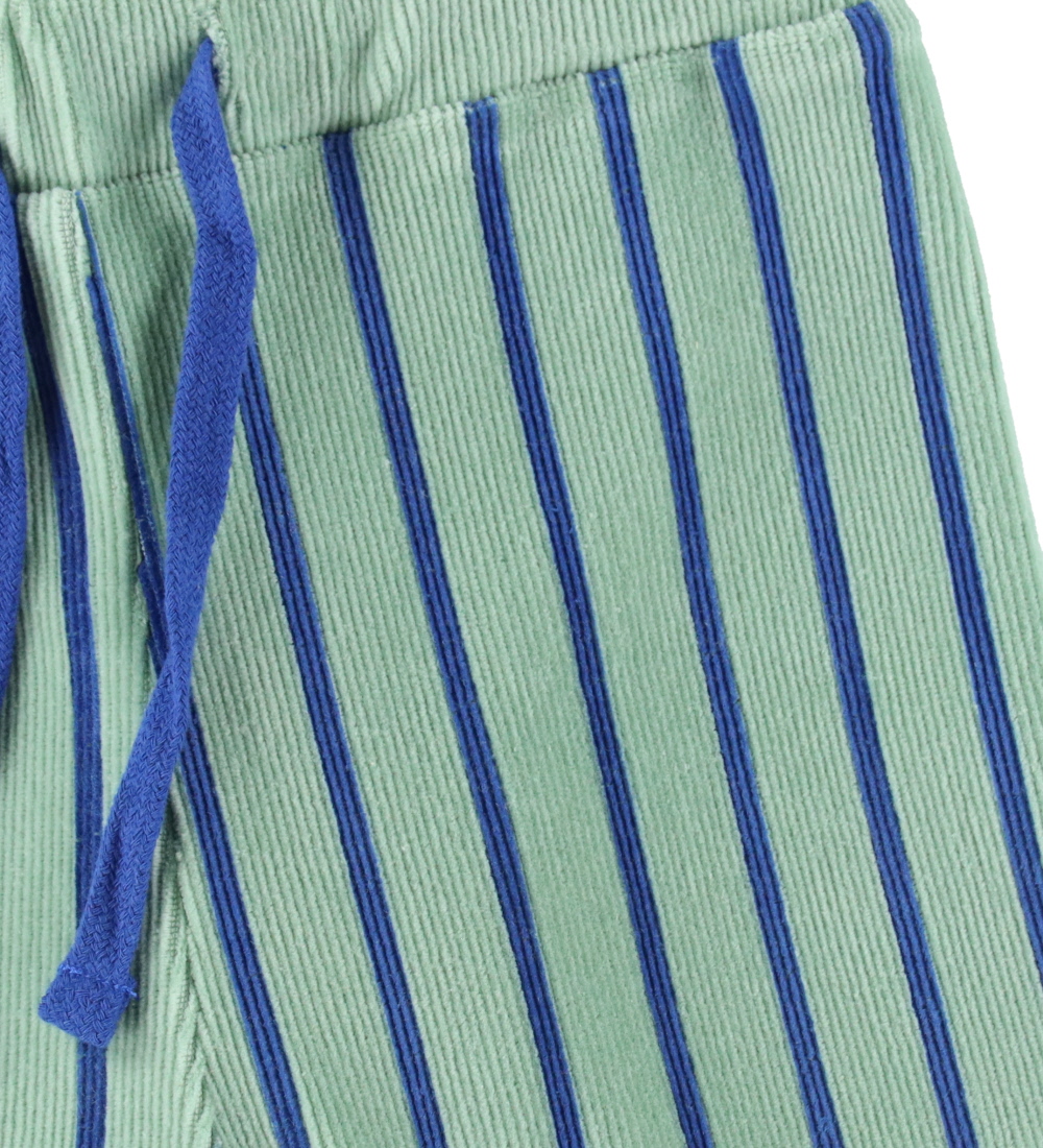 Soft Gallery Trousers - SgbJaime Velvet Stripe - Iceberg Green