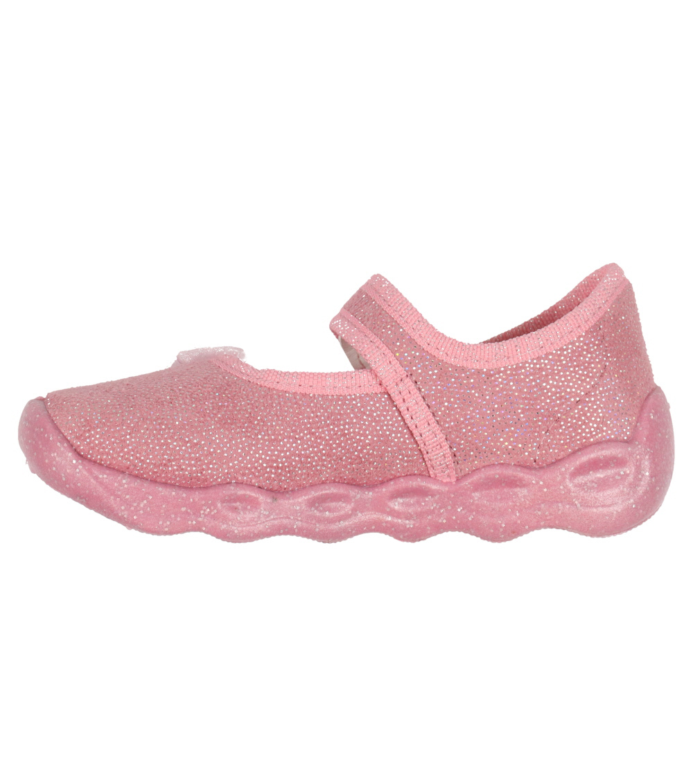 Superfit Ballerina Inneskor - Bubble - Rosa m. Silver Prickar