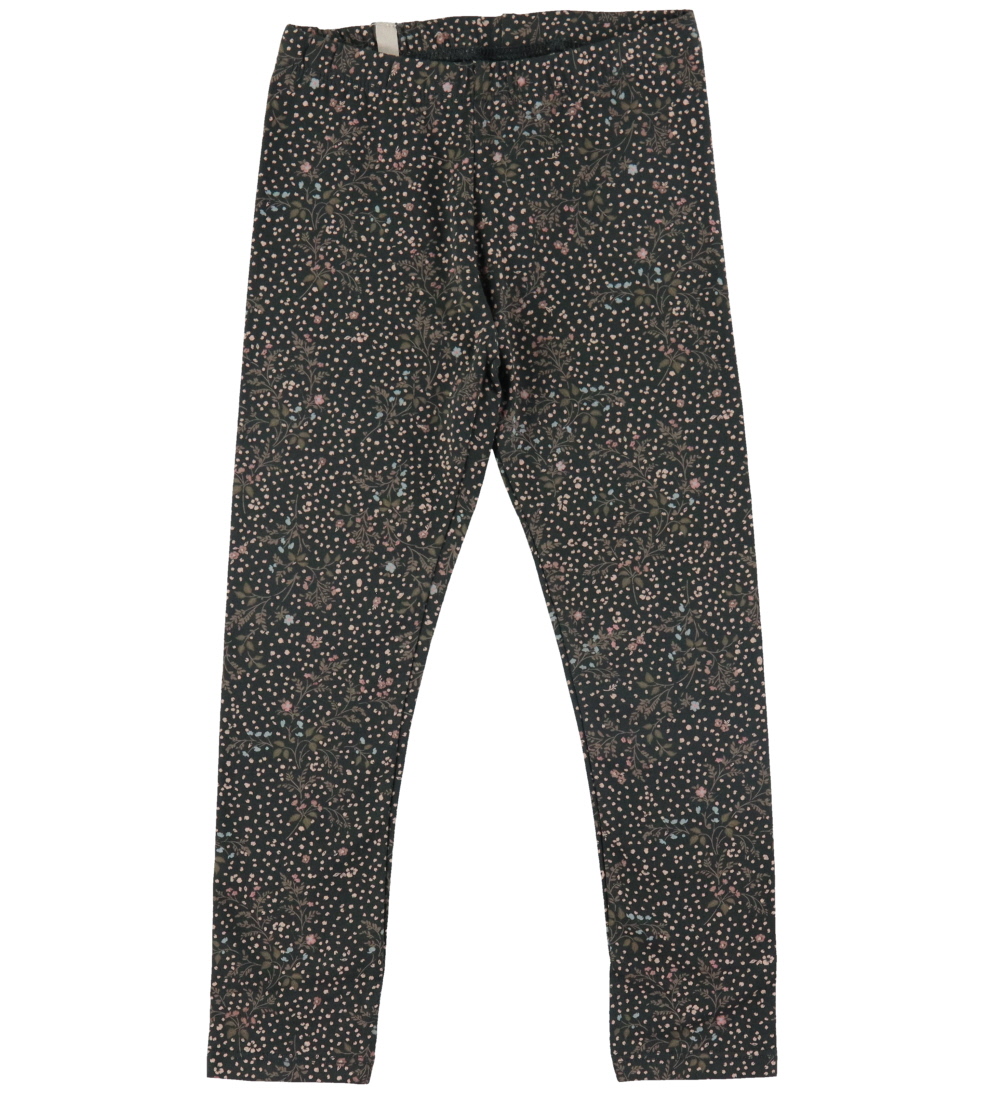 Wheat Leggings - Jules - Black Coal Small Flowers