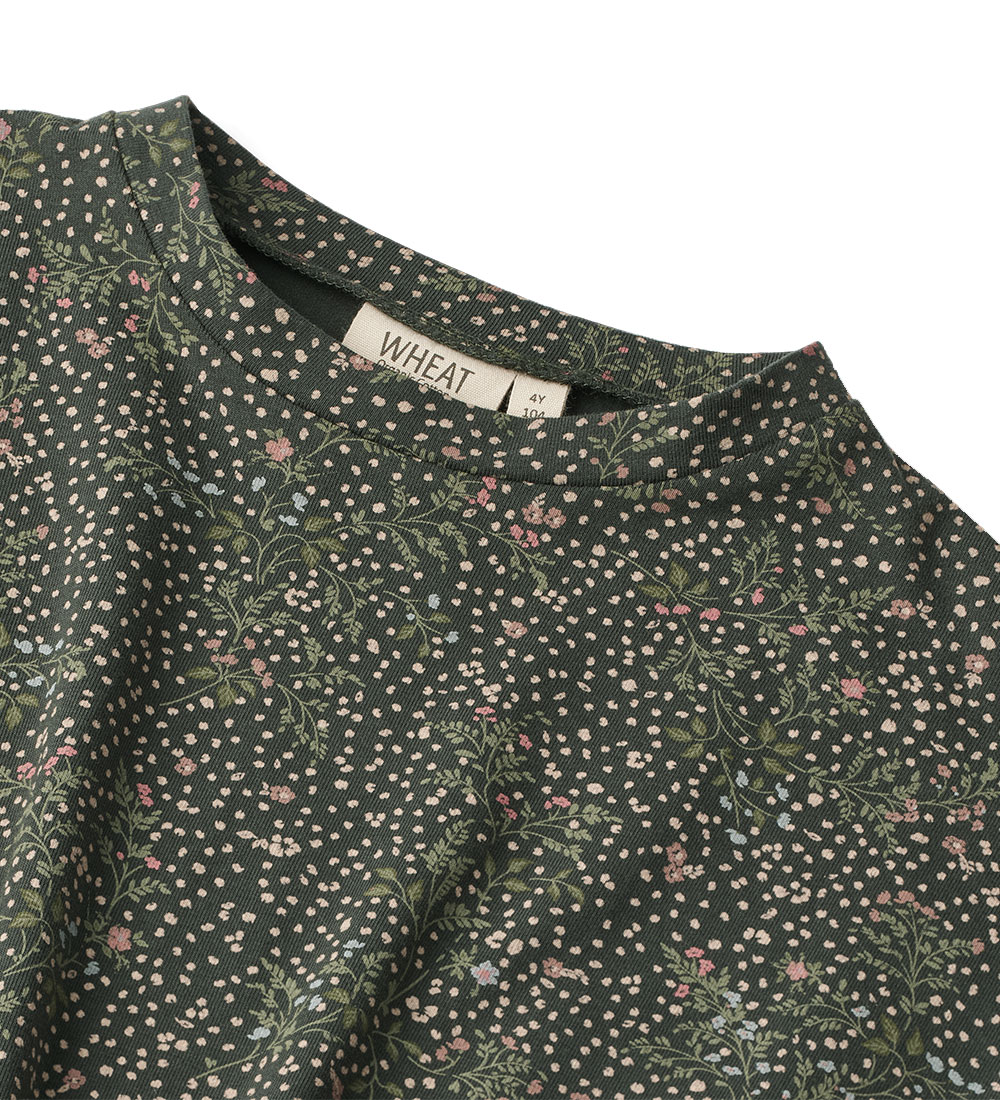 Wheat Dress - Selena - Black Coal Small Flowers