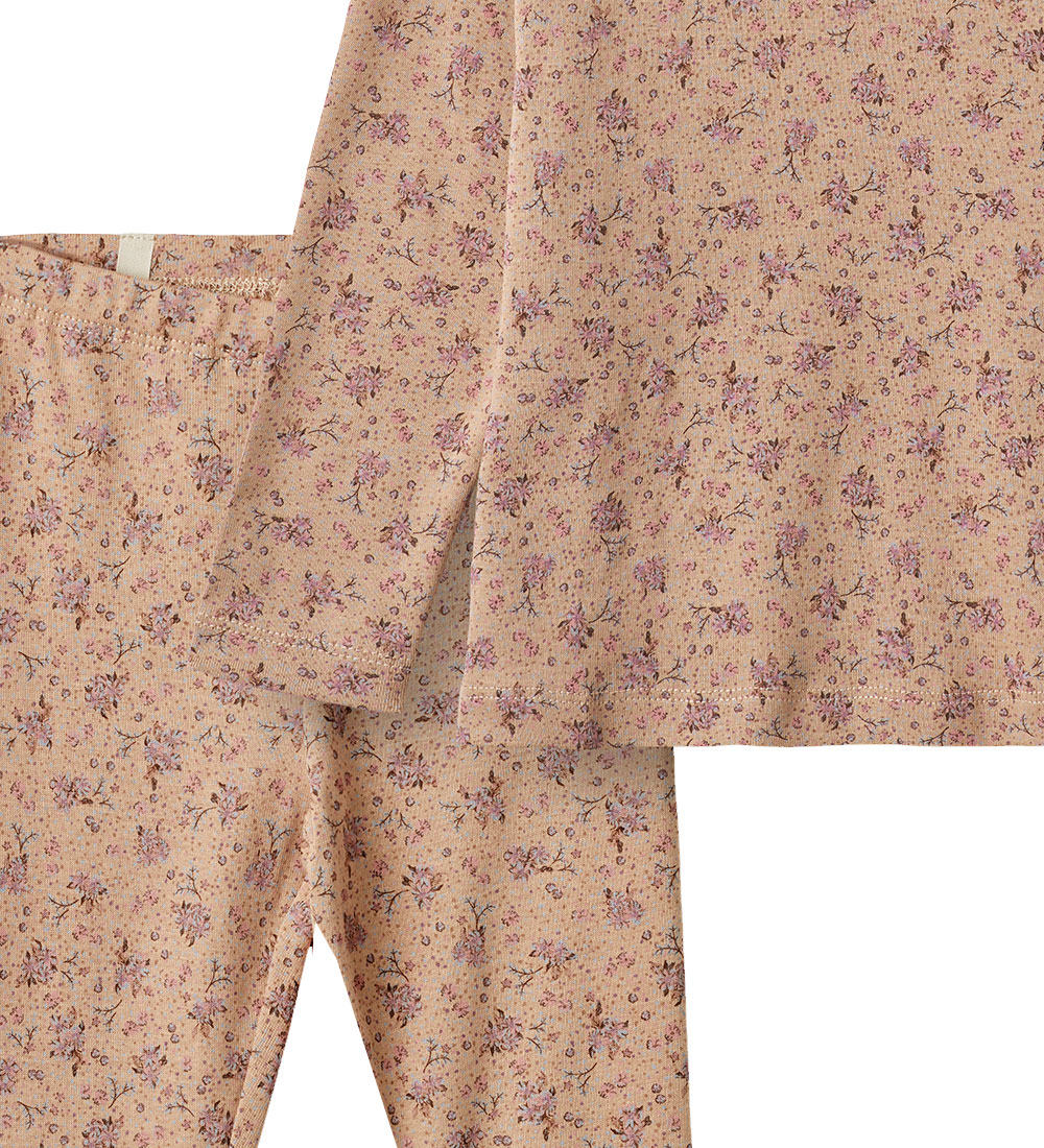 Wheat Pyjama Set - Madeline - Rose Flowers