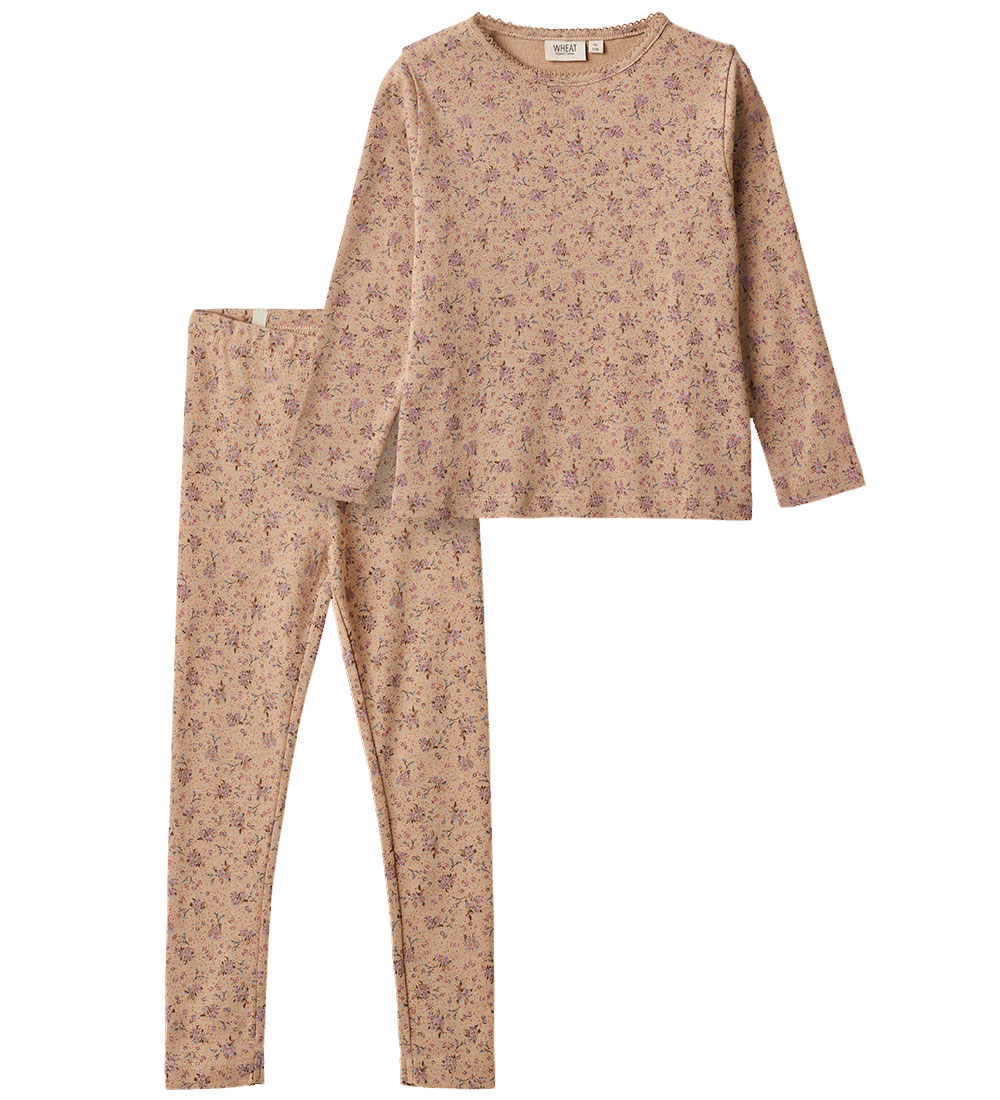 Wheat Pyjama Set - Madeline - Rose Flowers