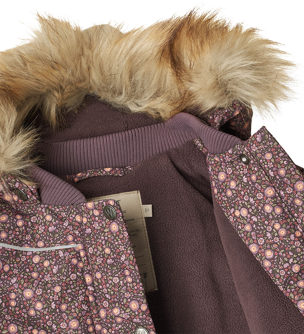 Wheat Winter Coat - Mathilde Tech - Eggplant Buttercups
