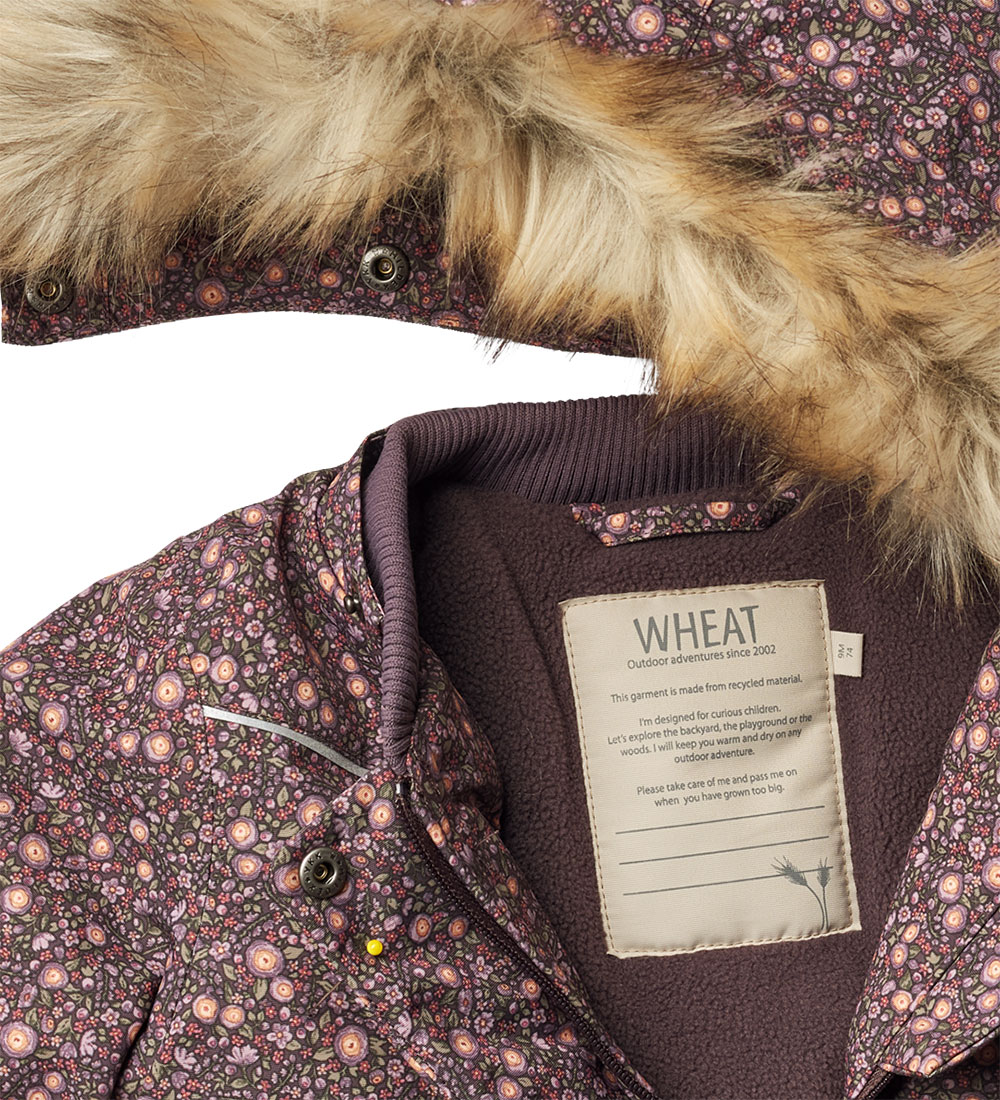 Wheat Winter Coat - Mathilde Tech - Eggplant Buttercups