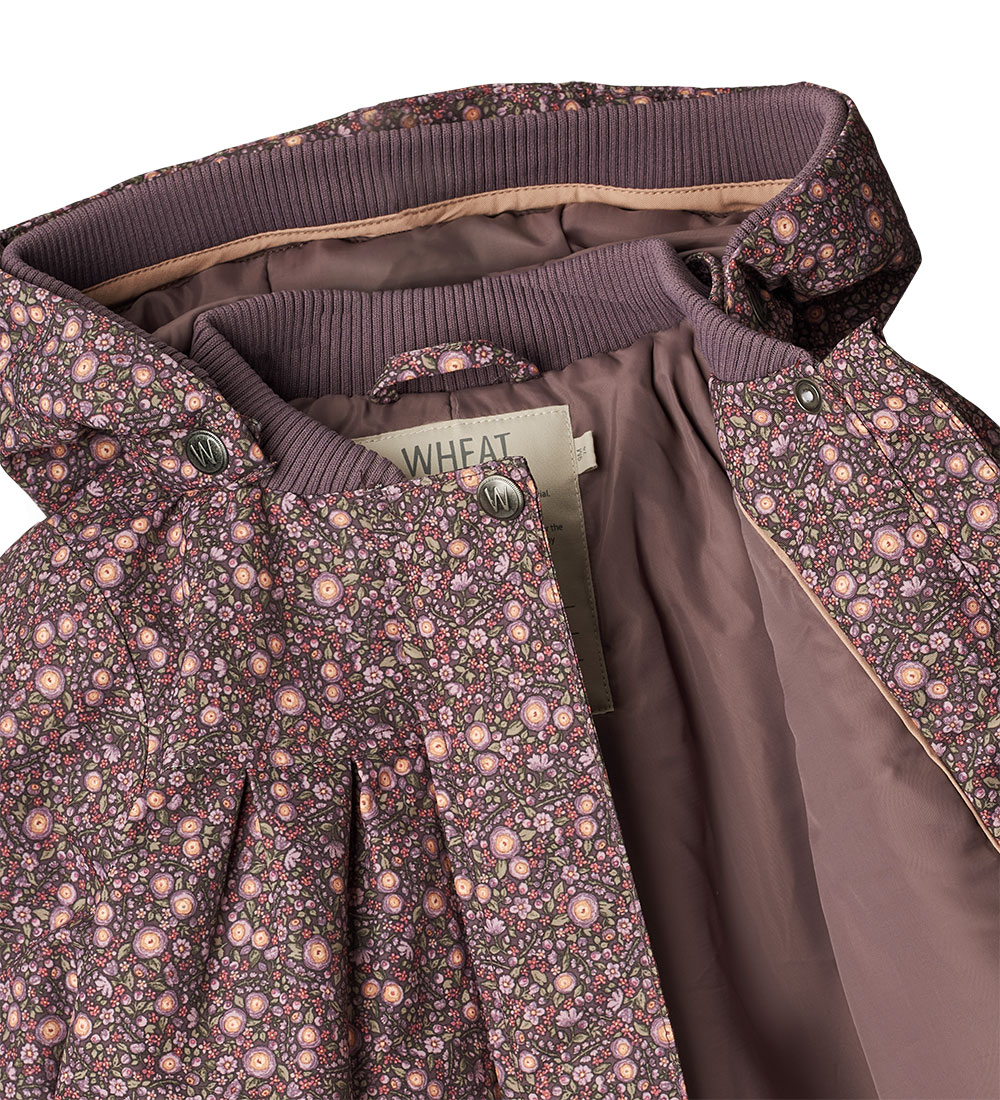 Wheat Winter Coat - Mimmi Tech - Eggplant Buttercups