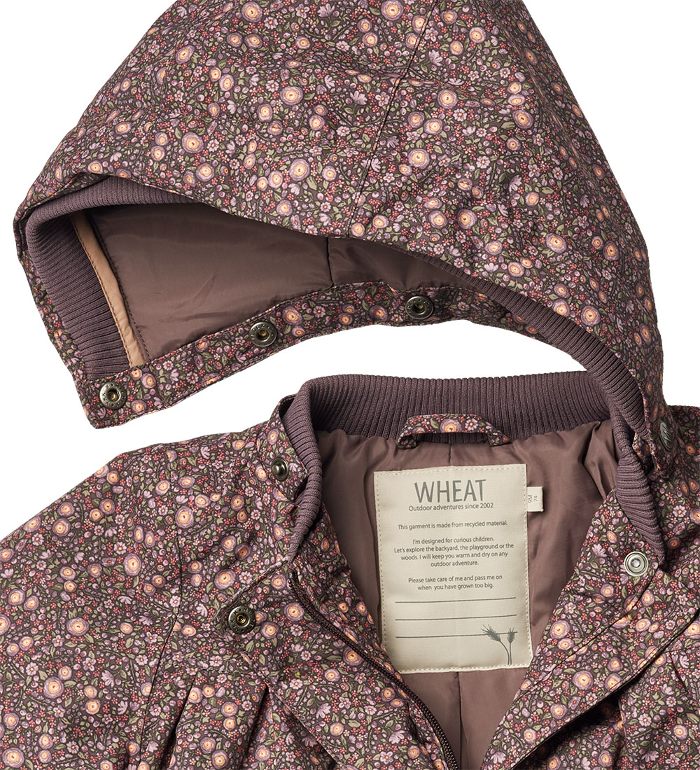 Wheat Winter Coat - Mimmi Tech - Eggplant Buttercups