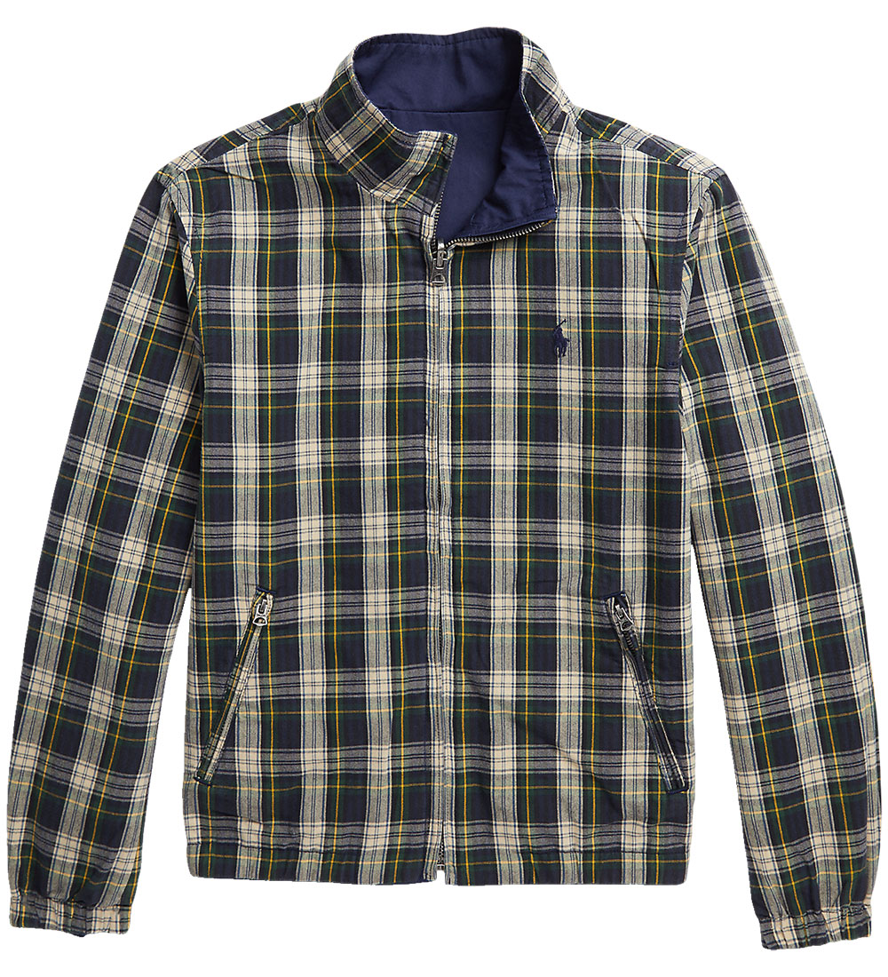 Polo Ralph Lauren Jacket - Reversible - Blue Check/Navy w. Print
