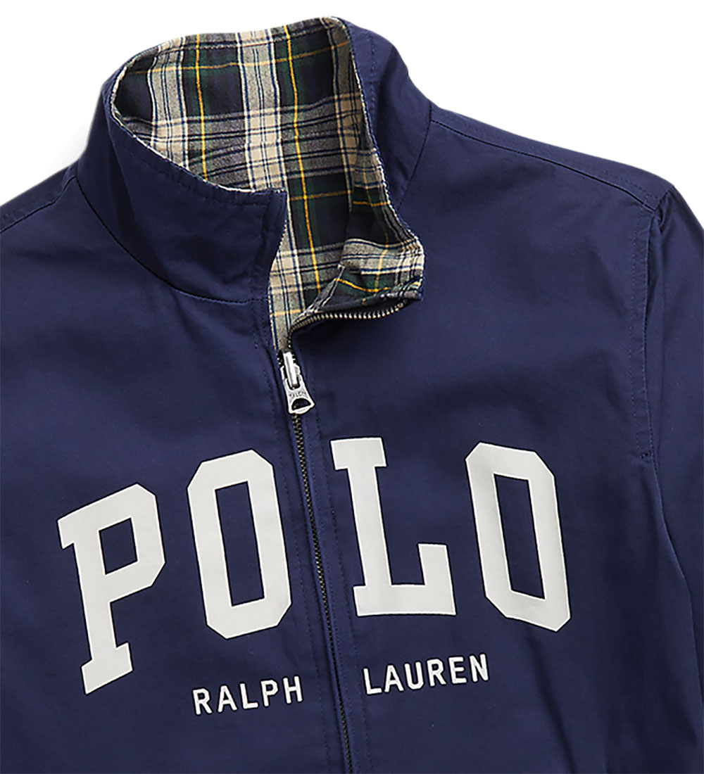 Polo Ralph Lauren Jacket - Reversible - Blue Check/Navy w. Print