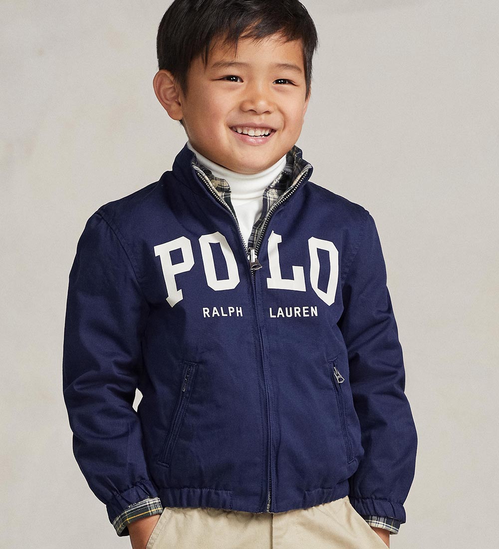 Polo Ralph Lauren Jacket - Reversible - Blue Check/Navy w. Print