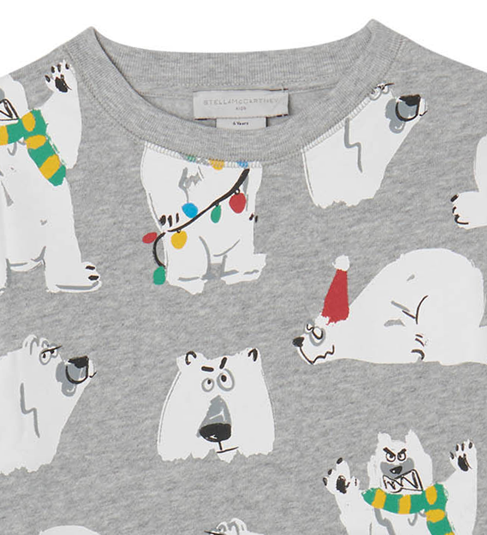 Stella McCartney Kids Sweatshirt - Grey Melange w. White Bear
