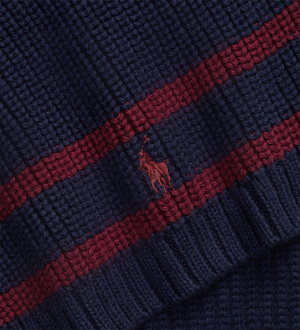Polo Ralph Lauren Scarf - Knitted - Navy/Bordeaux