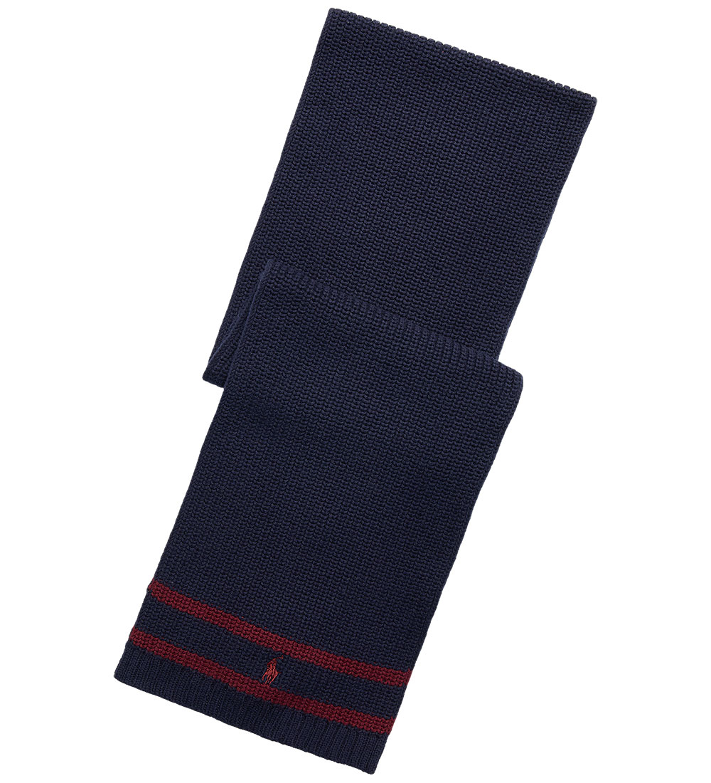 Polo Ralph Lauren Scarf - Knitted - Navy/Bordeaux