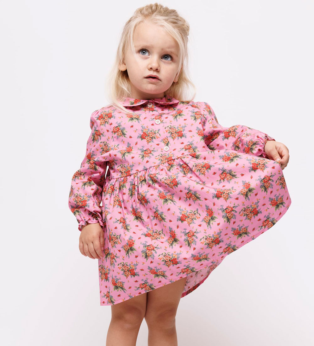 Christina Rohde Kleid - Rosa m. Blumen