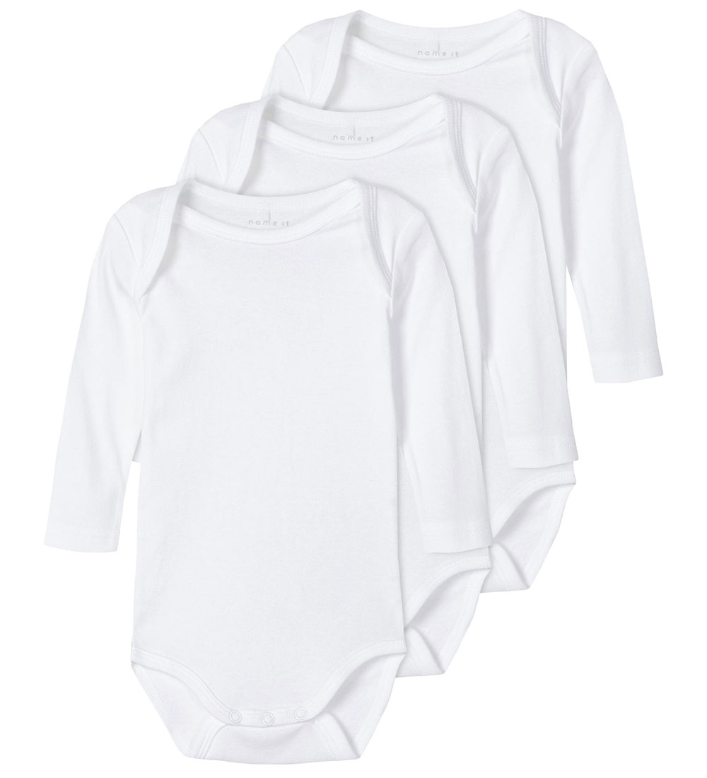 Name It Bodysuit l/s - Noos - NbnBody - 3-Pack - Bright White