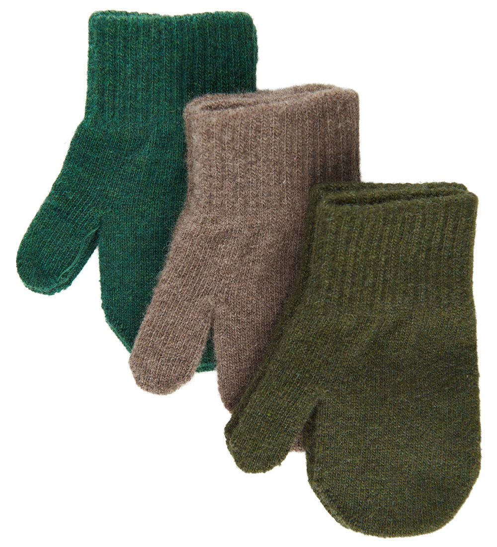 Mikk-Line Mittens - Wool/Polyamide - 3-Pack - Beech/Slate Black/