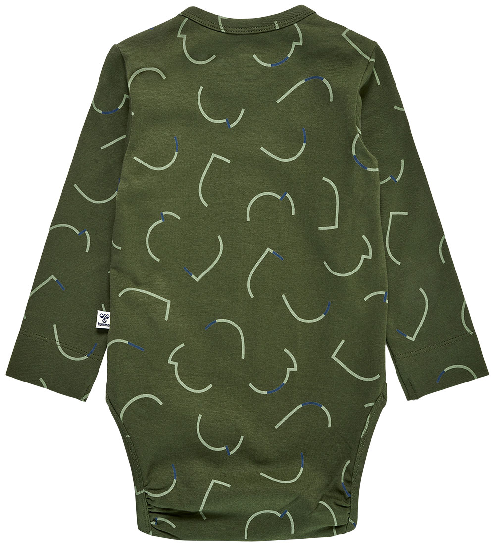 Hummel Bodysuit l/s - hmlObi - Olive Night