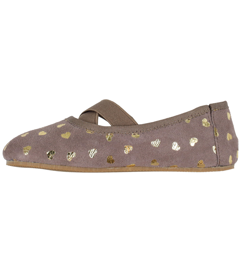 Petit by Sofie Schnoor Slippers - Purple w. Gold Hearts