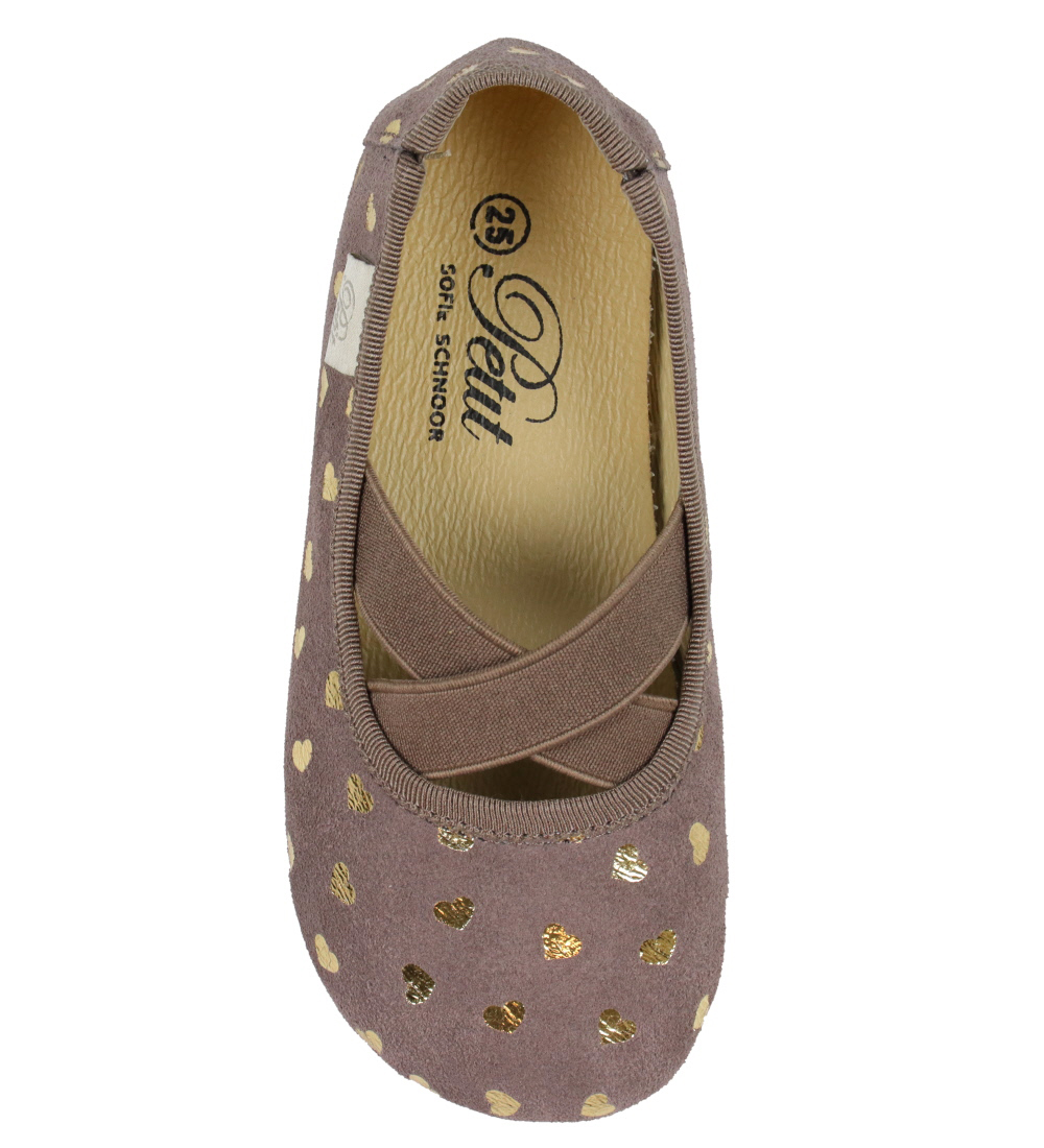 Petit by Sofie Schnoor Slippers - Purple w. Gold Hearts