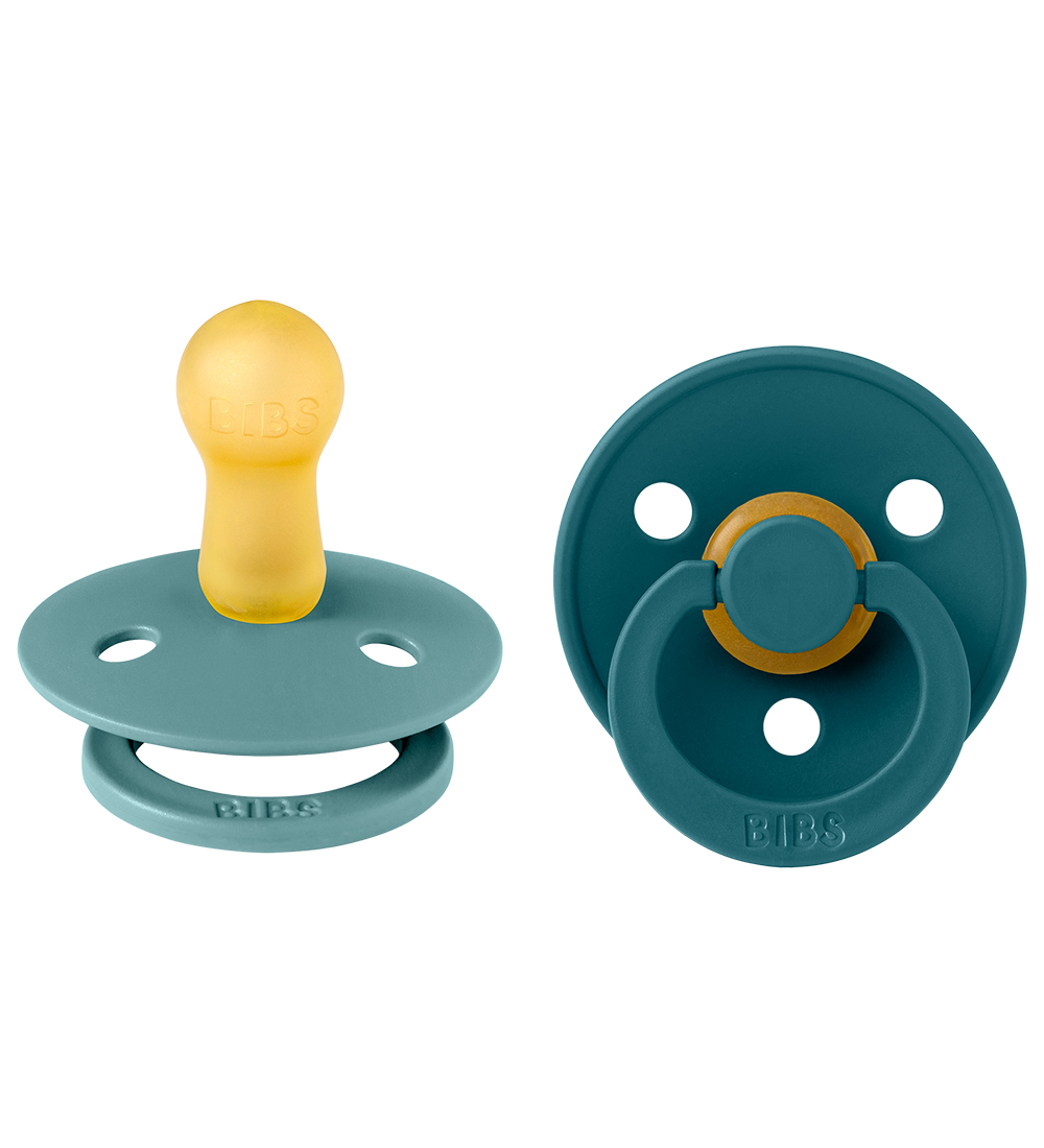 BIBS Colour Pacifiers - 2-Pack - Size 2 - Round - Iceland Sea/Fo