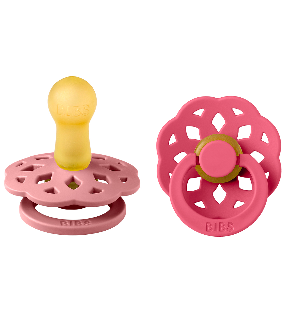 BIBS Bohemia Pacifiers - 2-Pack - Size 2 - Round - Dusty Pink/Co