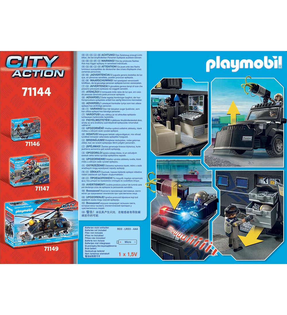 Playmobil City Action - SWAT-ATV - 71144 - 73 Parts