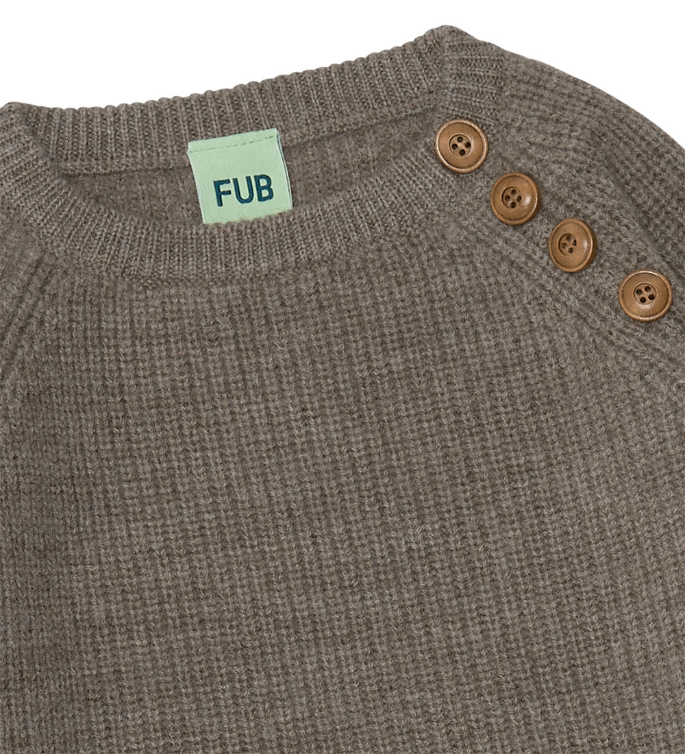 FUB Blouse - Wool - Rib - Beige Melange