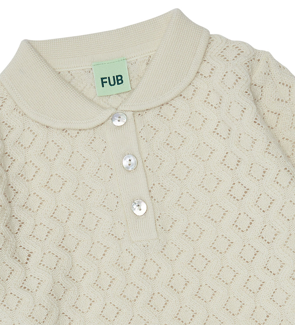 FUB Blouse - Wool - Ecru w. Pointelle