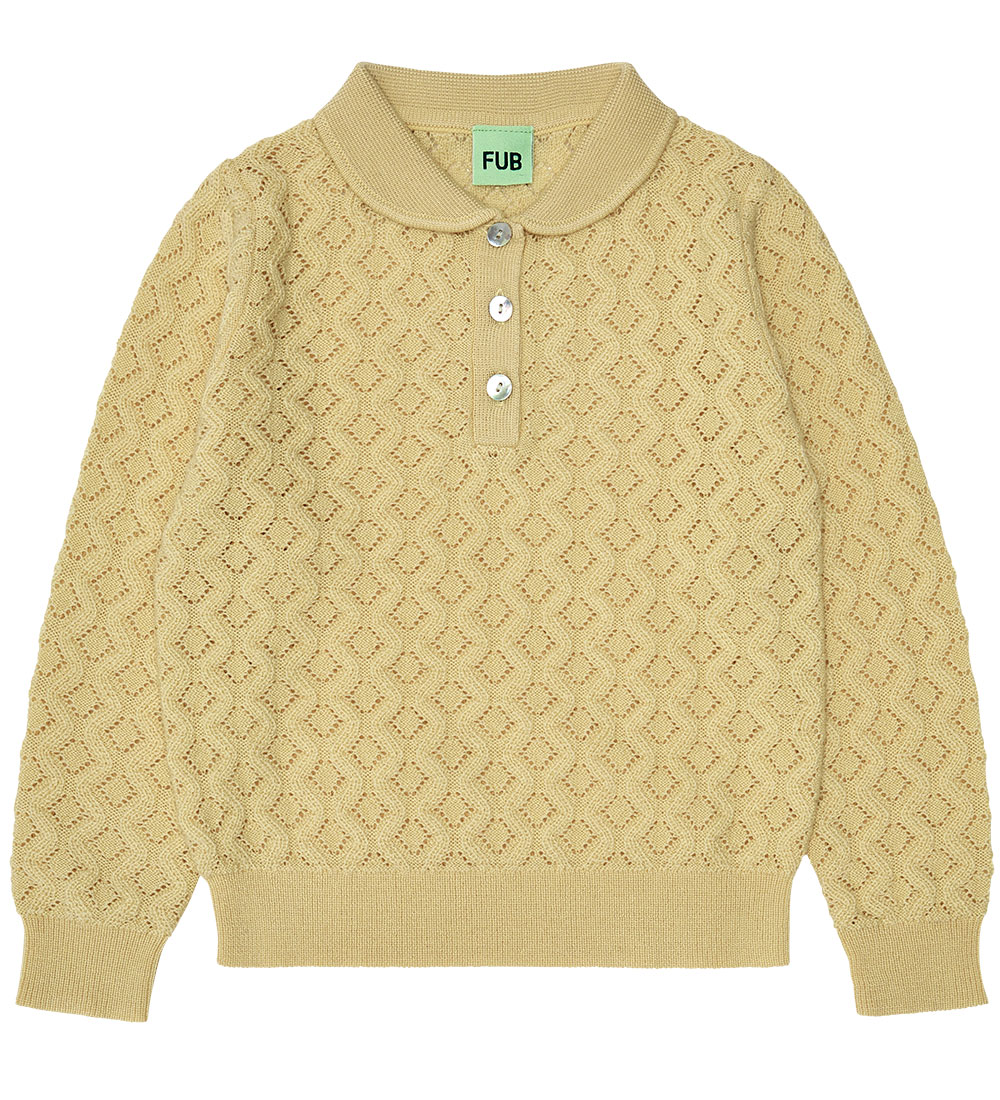 FUB Blouse - Wool - Buttermilk w. Pointelle