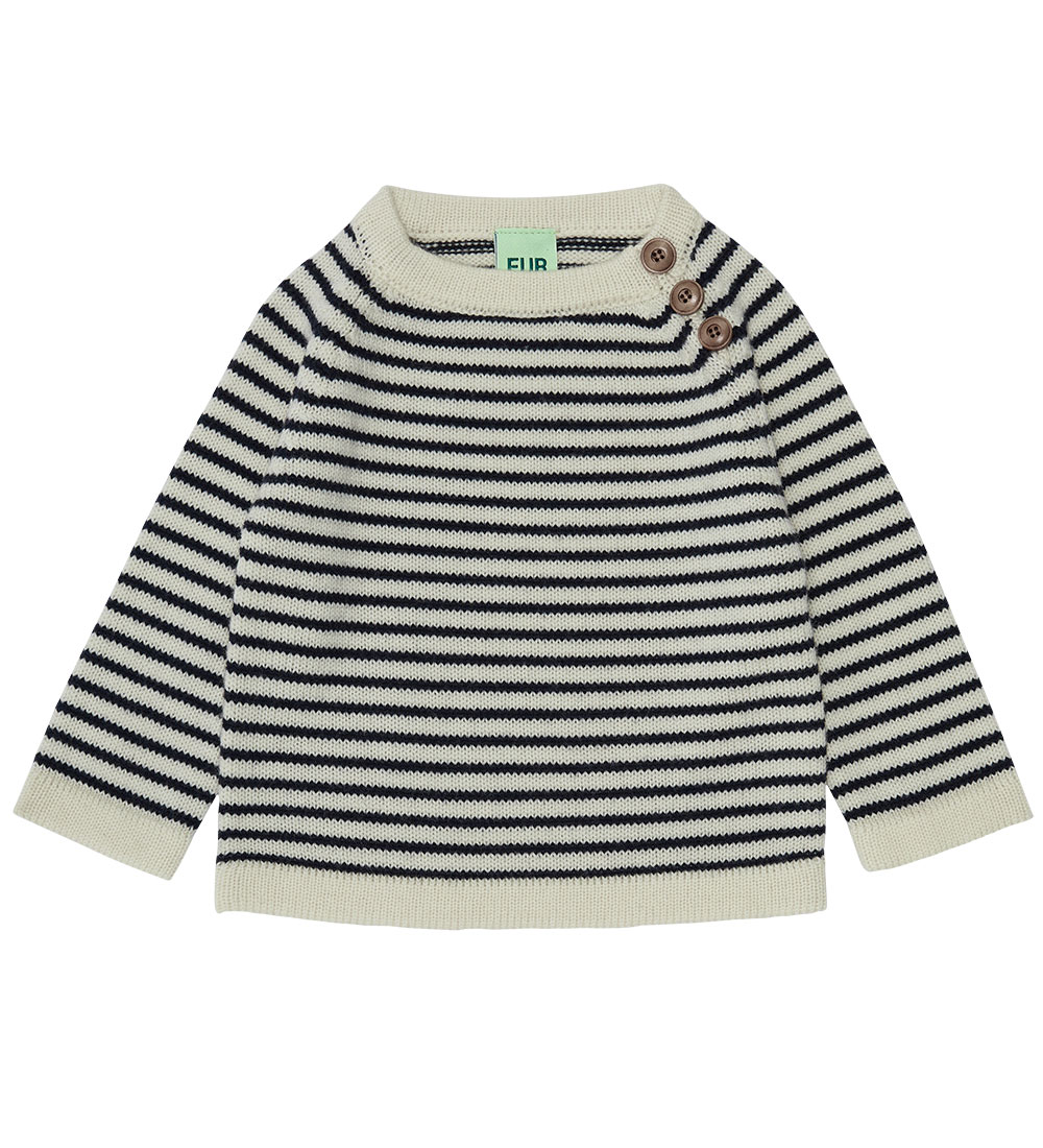 FUB Blouse - Wool - Ecru/Dark Navy