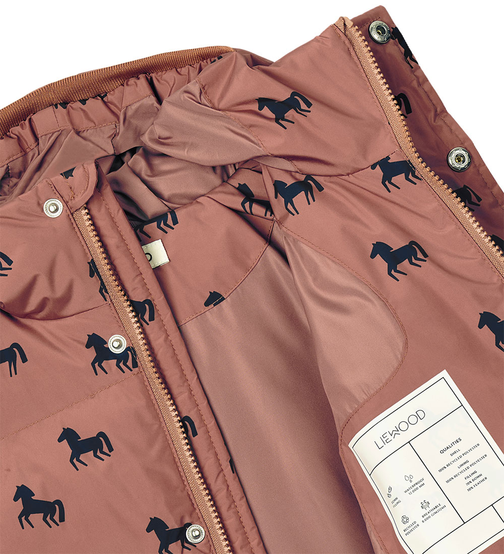 Liewood Down Jacket - Pallet - Horses/Dark Rosetta