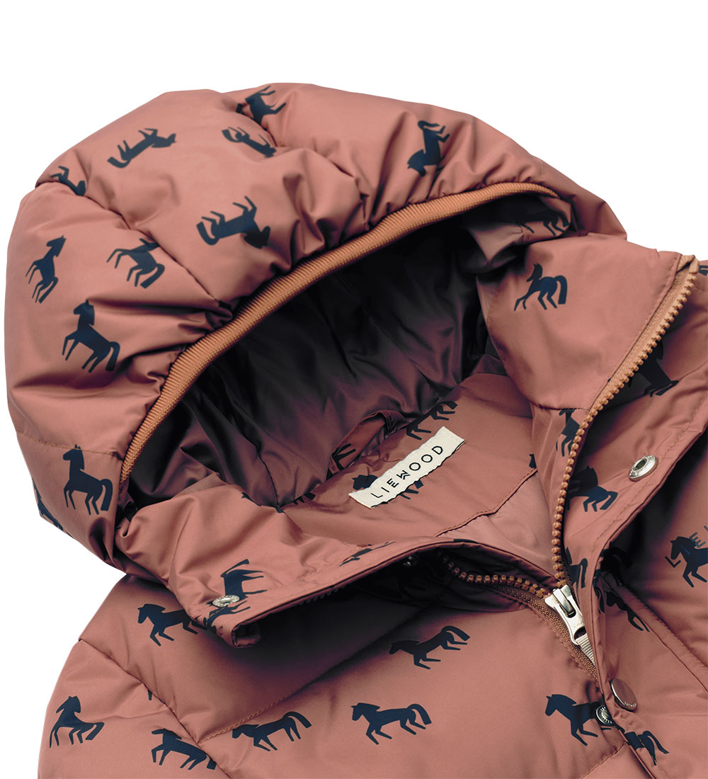 Liewood Down Jacket - Pallet - Horses/Dark Rosetta