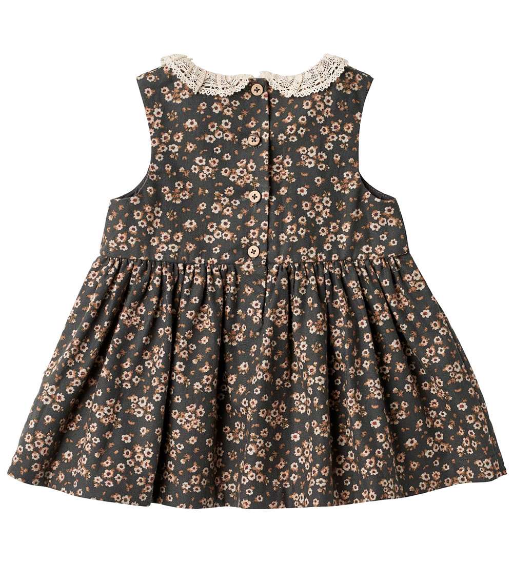 Wheat Dress - Elma - Black Coal Flowers
