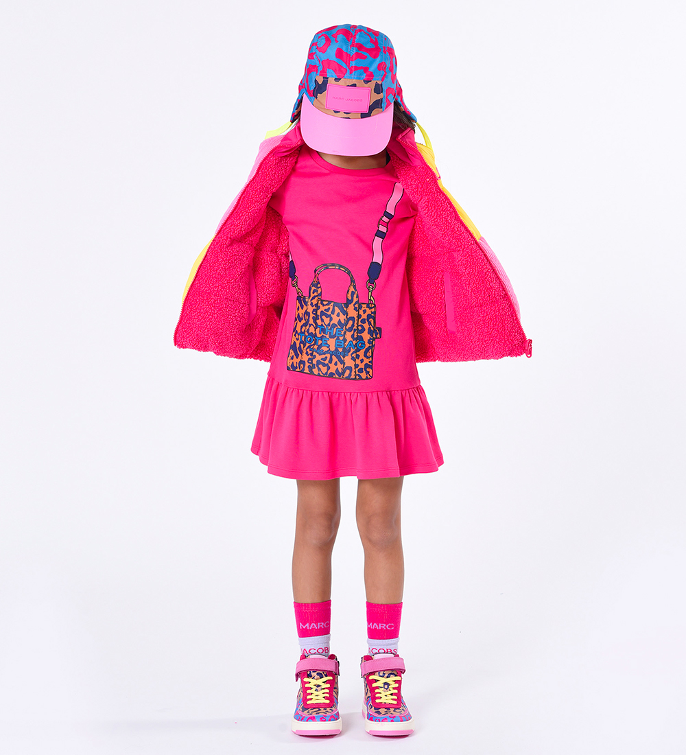 Little Marc Jacobs Klänning - Hip Hop Museum - Fuchsia m. Väska