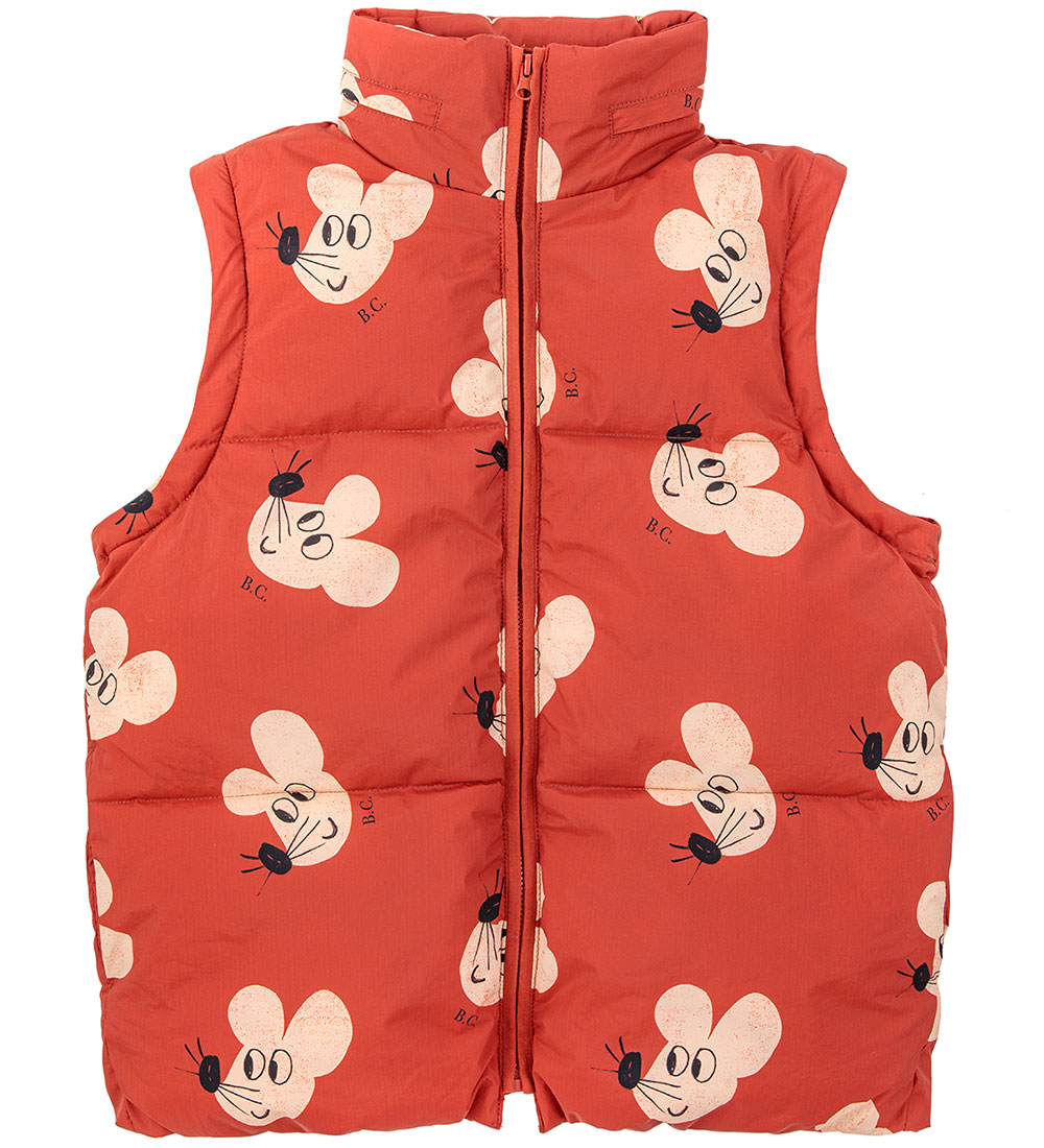 Bobo Choses Padded Jacket/Padded Gilet - Mouse - Rusty/White