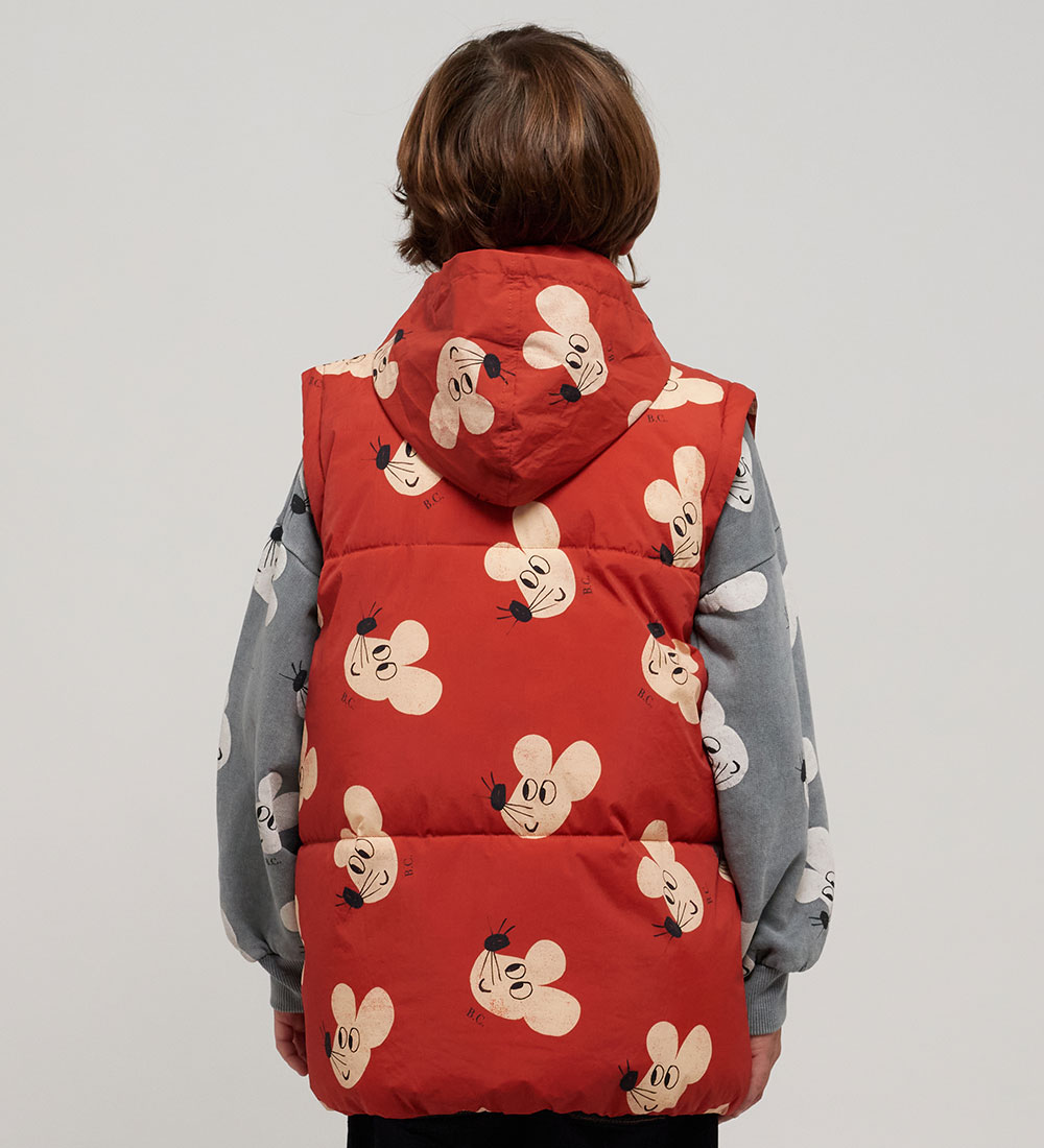 Bobo Choses Padded Jacket/Padded Gilet - Mouse - Rusty/White