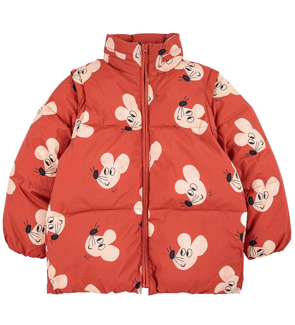 Bobo Choses Padded Jacket/Padded Gilet - Mouse - Rusty/White