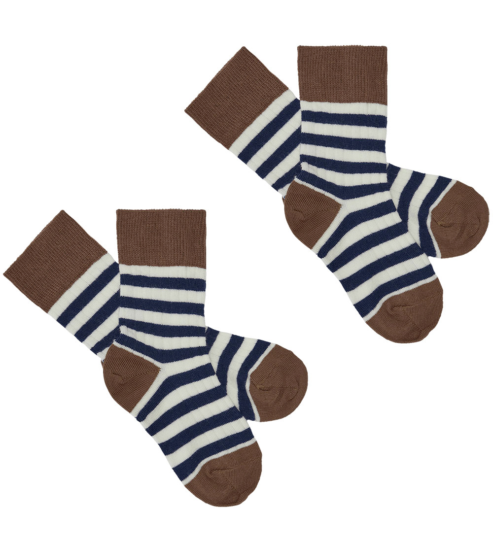 FUB Socks - 2-Pack - Wool - Amber/Royal Blue