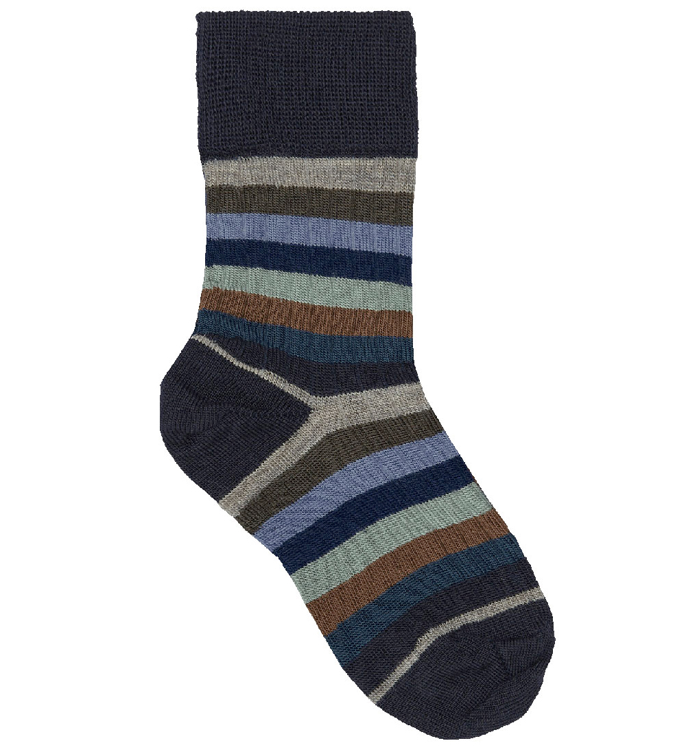 FUB Socks - 2-Pack - Wool - Dark Navy/Multi Stripe