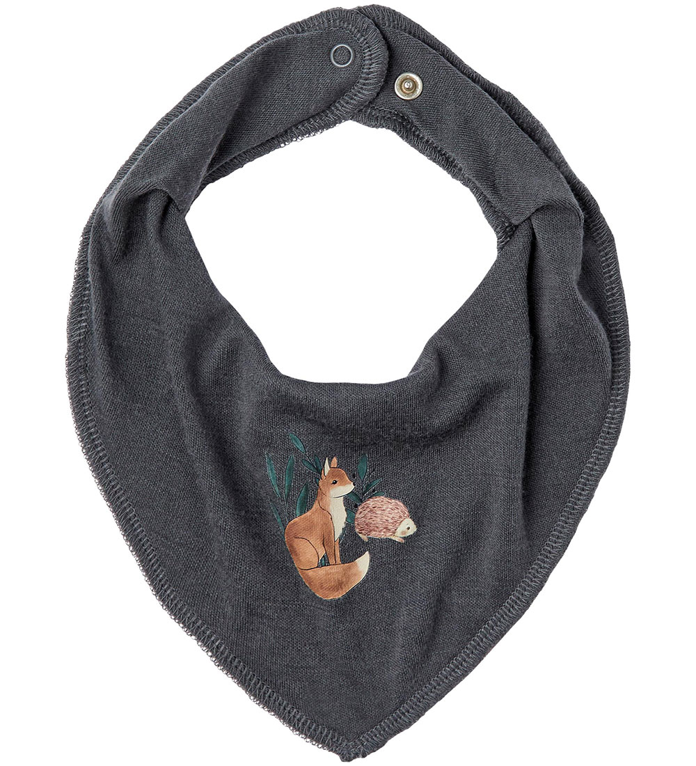 Name It Teething Bib - NbmWillit - Wool - Iron Gate