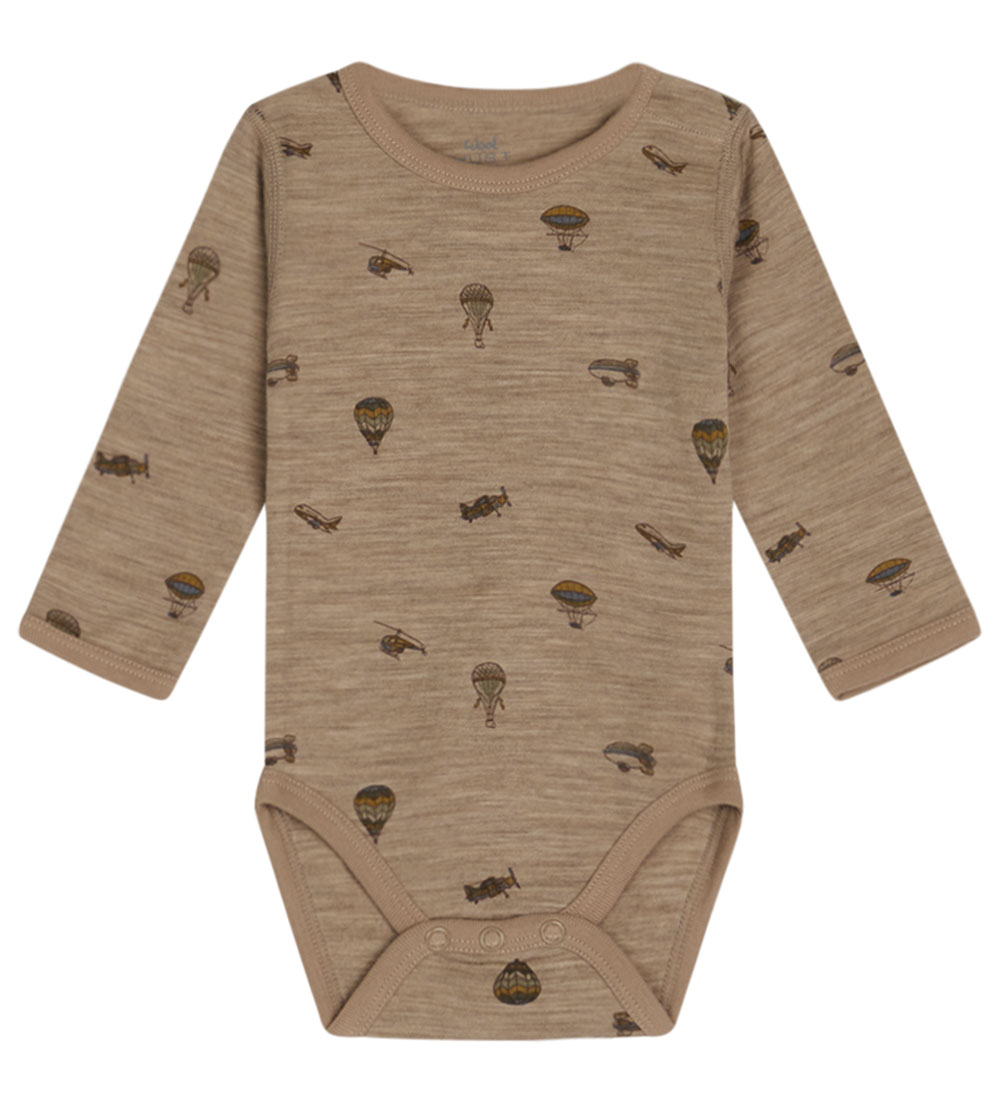 Hust and Claire Bodysuit l/s - Wool - Bo - Biscuit Melange