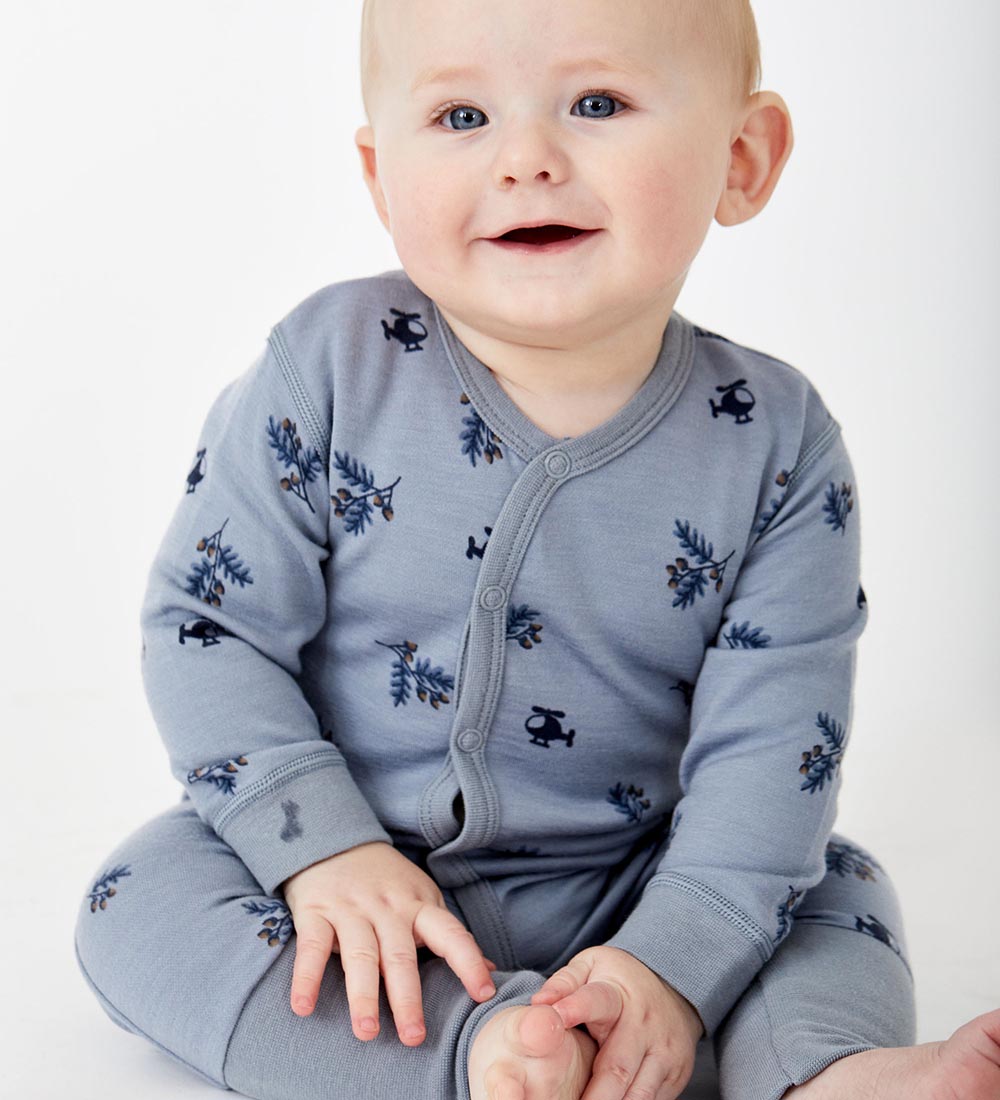 Hust and Claire Jumpsuit - Wool/Bamboo - Manu - Blue Wind