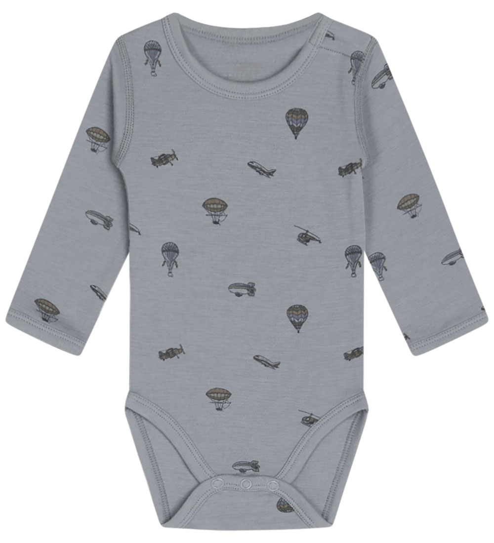 Hust and Claire Bodysuit l/s - Wool - Bo - Blue Wind