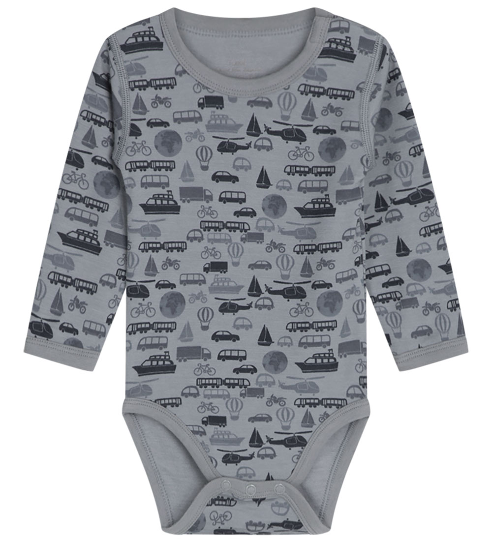 Hust and Claire Bodysuit l/s - Wool/Bamboo - Baloo - Blue Wind