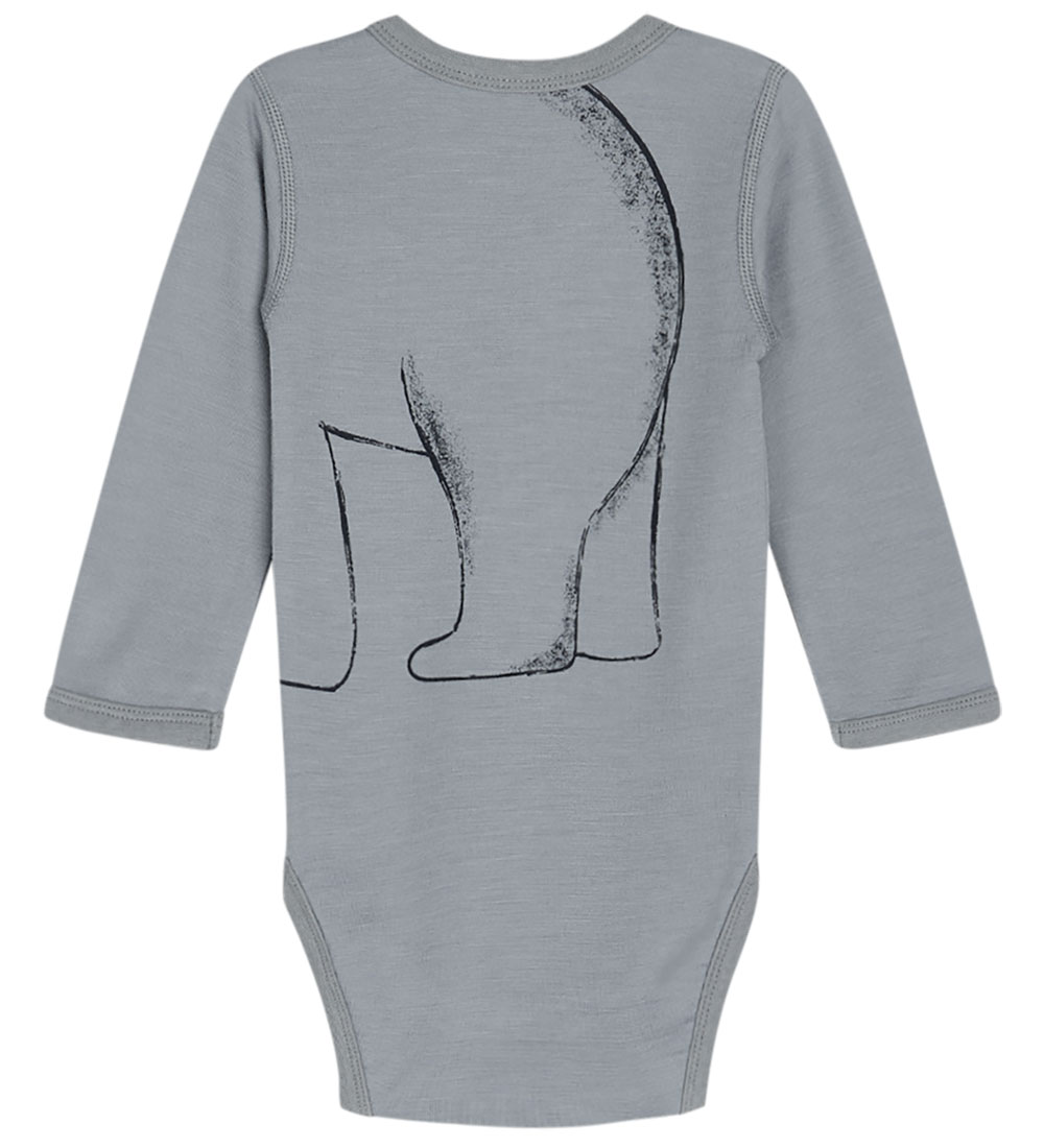 Hust and Claire Bodysuit l/s - Wool/Bamboo - Baloo - Blue Wind