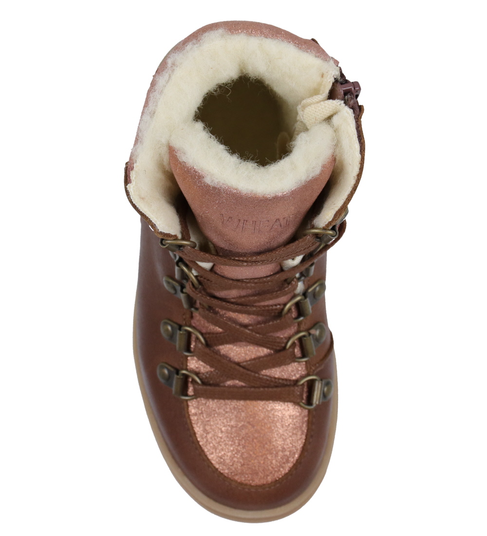 Wheat Winter Boots - Toni Tex - Brown/Pink w. Glitter