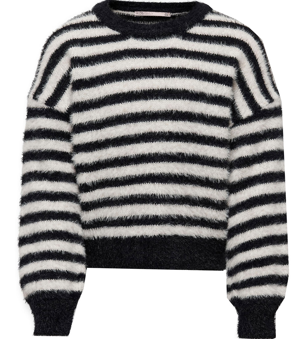 Kids Only Blouse - Knitted - KogNewPiumo - Black/Egret Stripes
