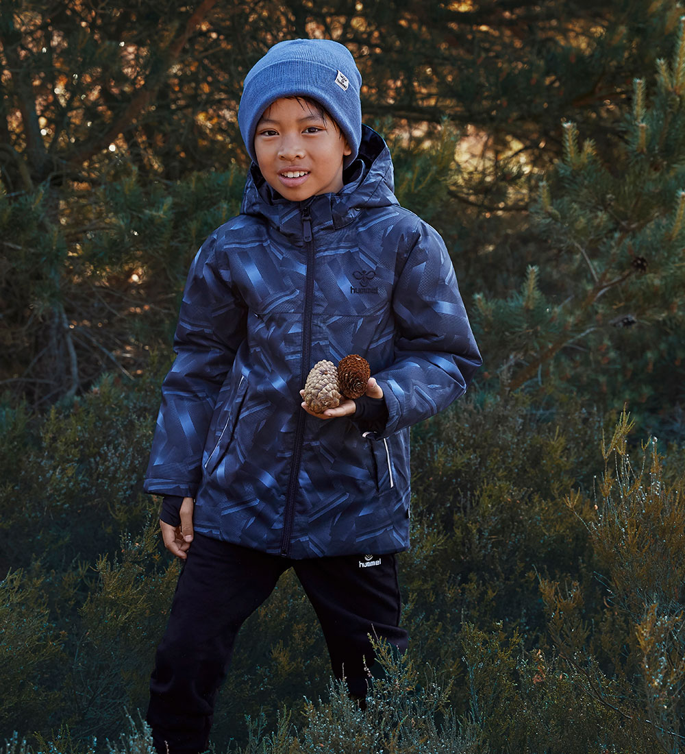 Hummel Winter Coat - hmlLogan Tex - Bering Sea w. Pattern