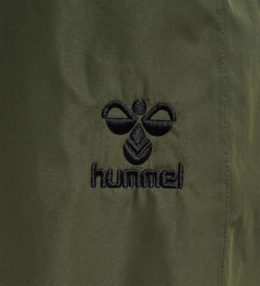 Hummel Shell trousers w. Suspenders - hmlMonsun Tex - Olive nigh
