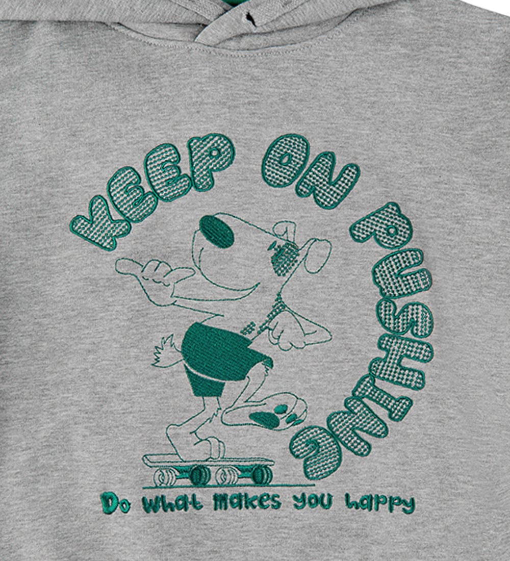 The New Hoodie - TnHoward - Grey Melange w. Green